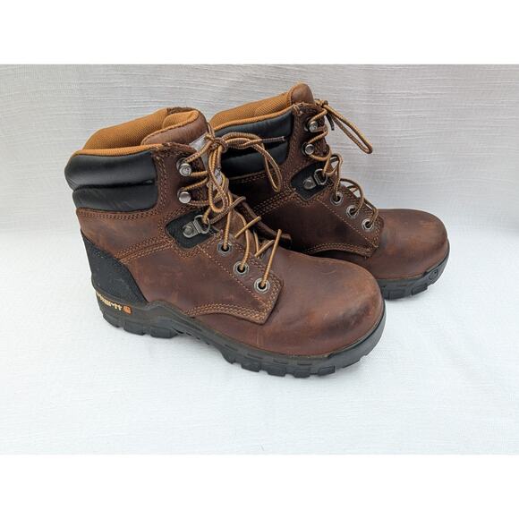 Carhartt 6" Rugged Flex Comp Toe Work Boot CWF5355 Brown Womens 6.5 Grip Comfort - Picture 1 of 9